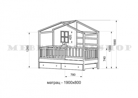 Кровать детская Домик-7